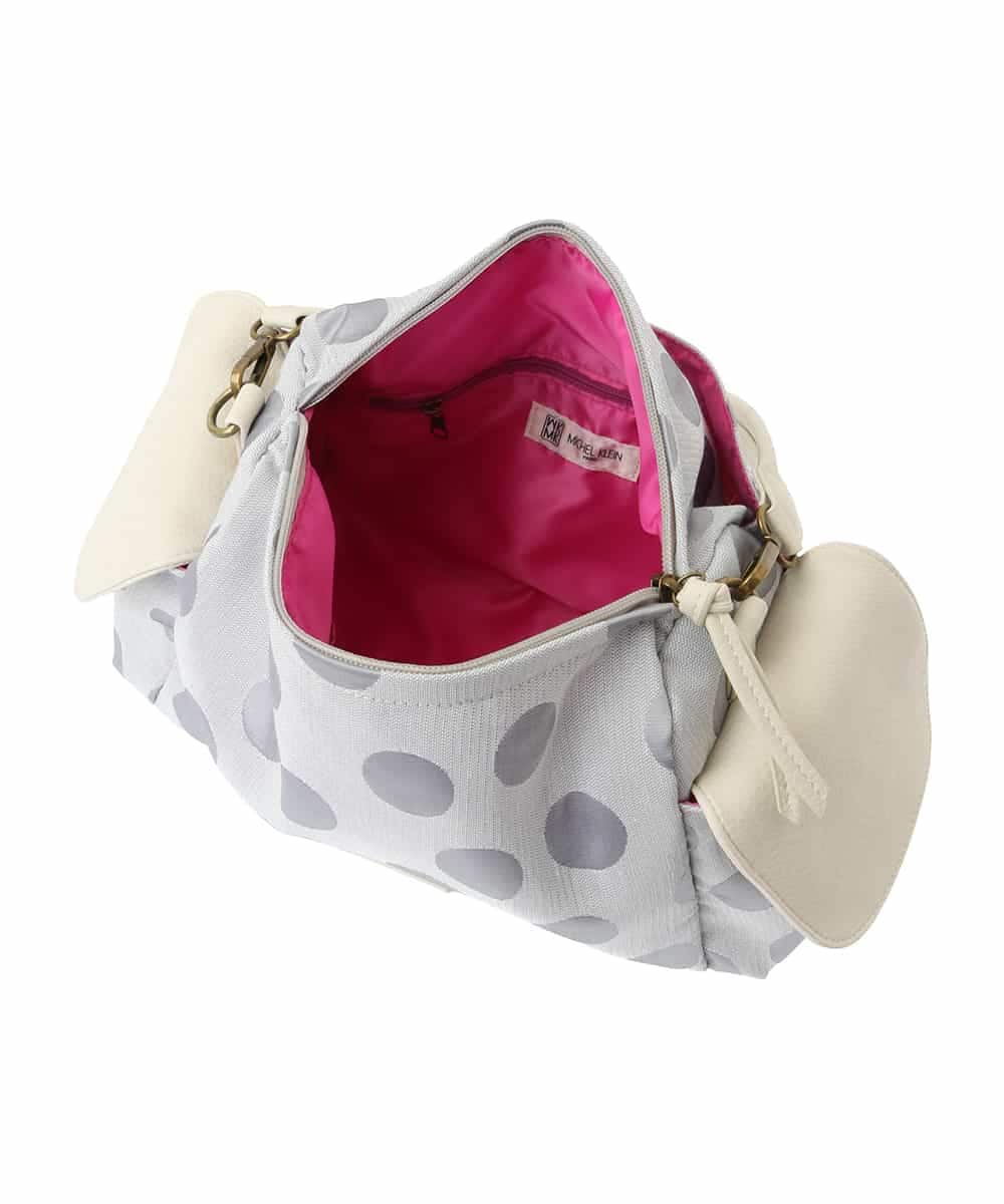 BPCGA41160 MK MICHEL KLEIN BAG(MK ミッシェルクラン バッグ) [2WAY]ドット柄モダンワイドバッグ グレー