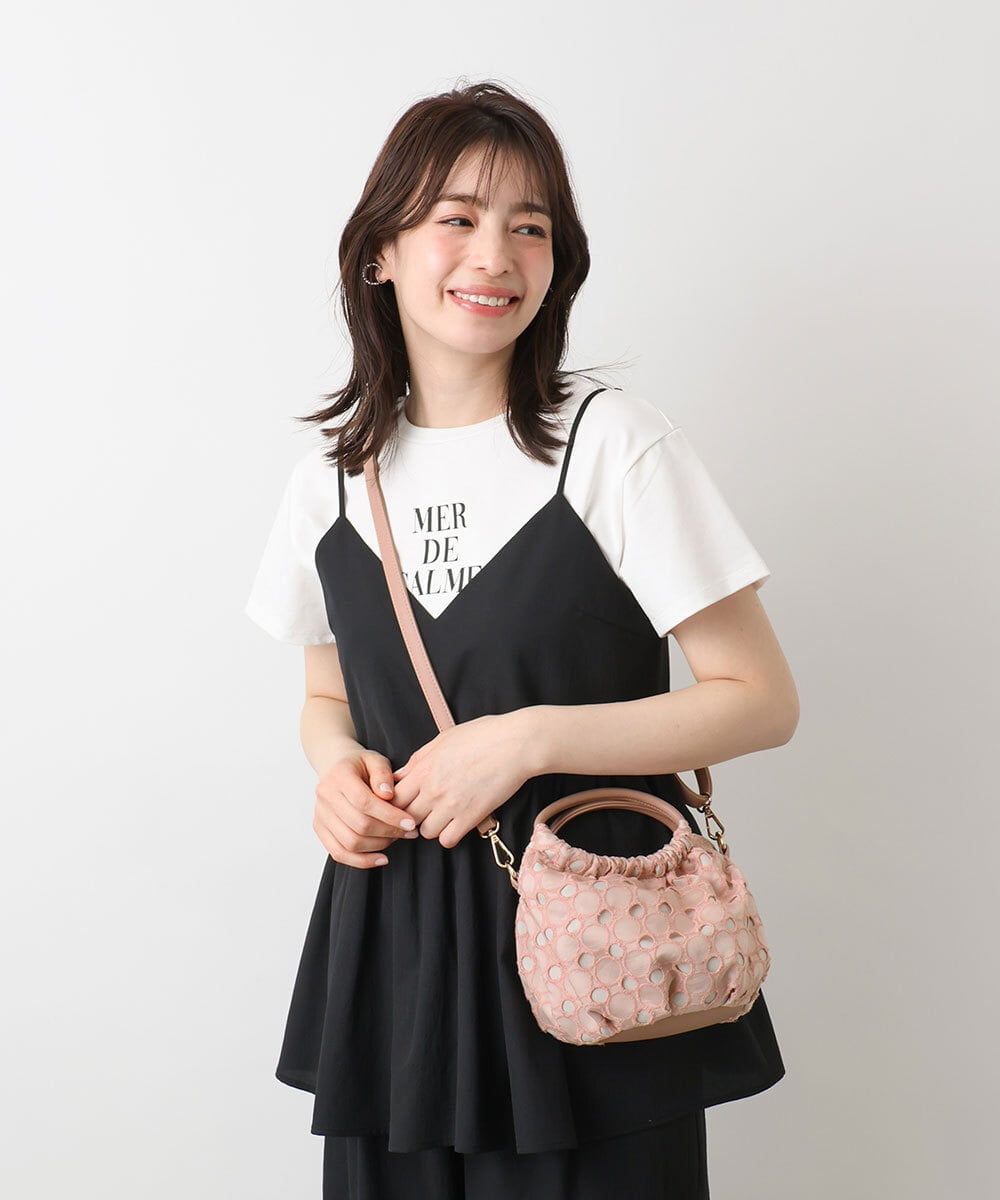BPCGA42130 MK MICHEL KLEIN BAG(MK ミッシェルクラン バッグ) [2WAY]サークルレースハンドバッグ ピンク