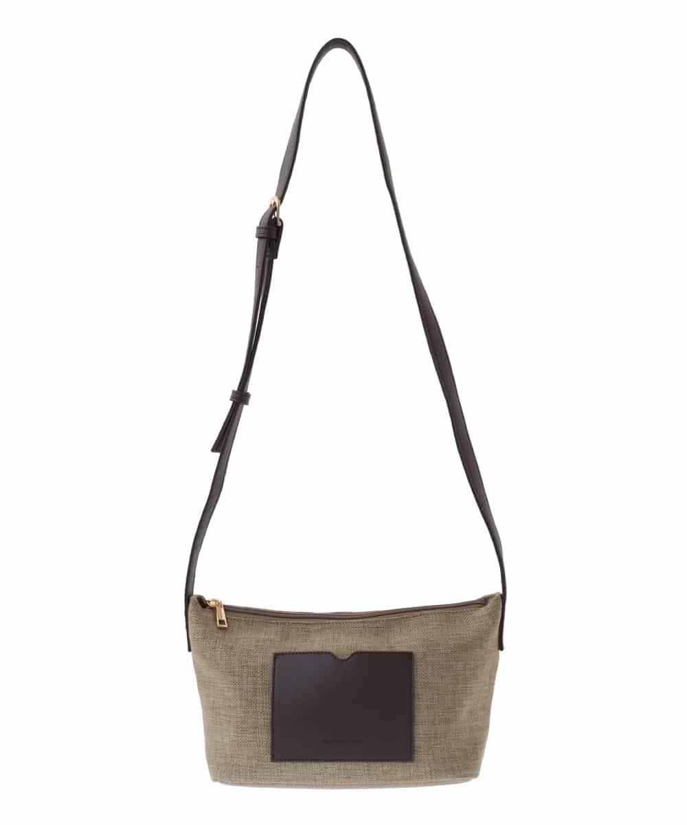 BPCGA52120 MK MICHEL KLEIN BAG(MK ミッシェルクラン バッグ) リネン混ジョイントデザインショルダーバッグ ブラウン