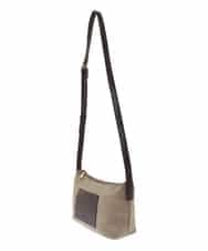 BPCGA52120 MK MICHEL KLEIN BAG(MK ミッシェルクラン バッグ) リネン混ジョイントデザインショルダーバッグ ブラウン