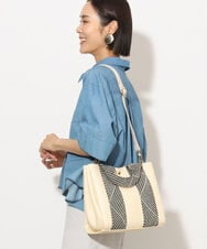 BPCGA54150 MK MICHEL KLEIN BAG(MK ミッシェルクラン バッグ) [2WAY/インナーバッグ付き]ラメアクセントメッシュ風デザイントート ベージュ