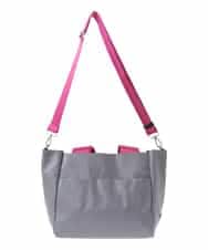 BPCGA61150 MK MICHEL KLEIN BAG(MK ミッシェルクラン バッグ) [2WAY]バイカラーコーティングキャンバストート グレー×ピンク