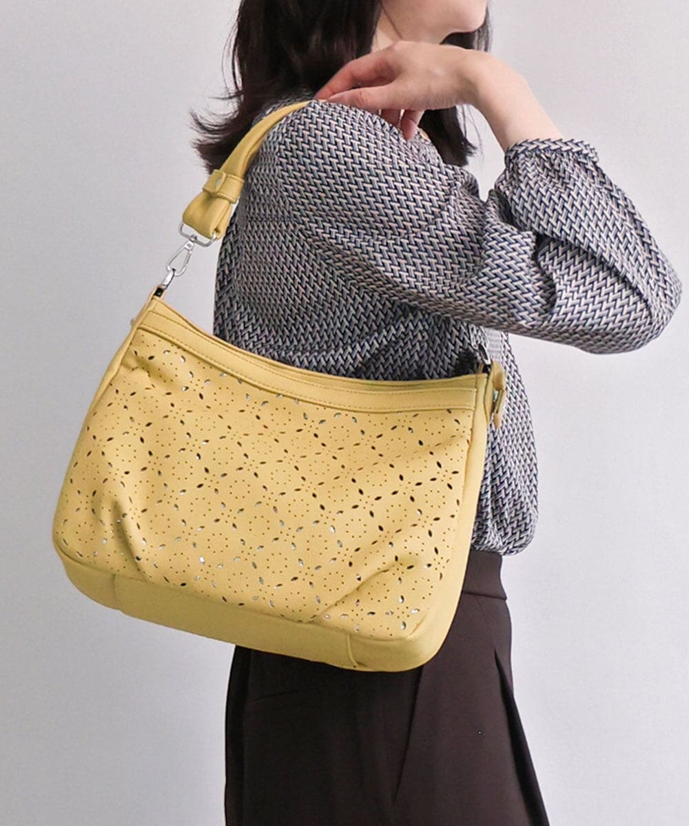 BPCGD30150 MK MICHEL KLEIN BAG(MK ミッシェルクラン バッグ) [2WAY]パンチングレイヤーデザインバッグ イエロー