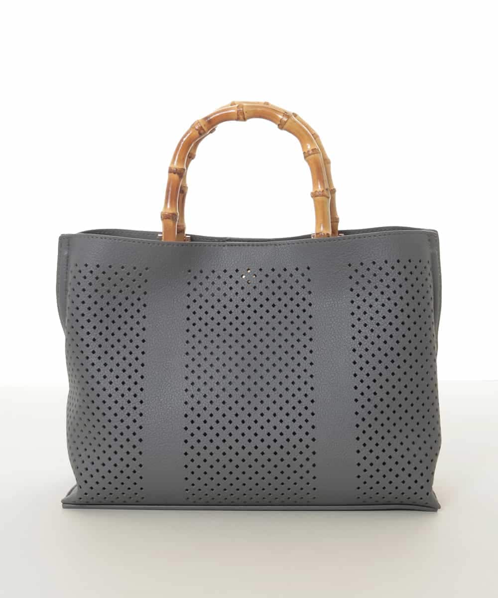 BPCGD34160 MK MICHEL KLEIN BAG(MK ミッシェルクラン バッグ) [2WAY]バンブーハンドルパンチングバッグ グレー