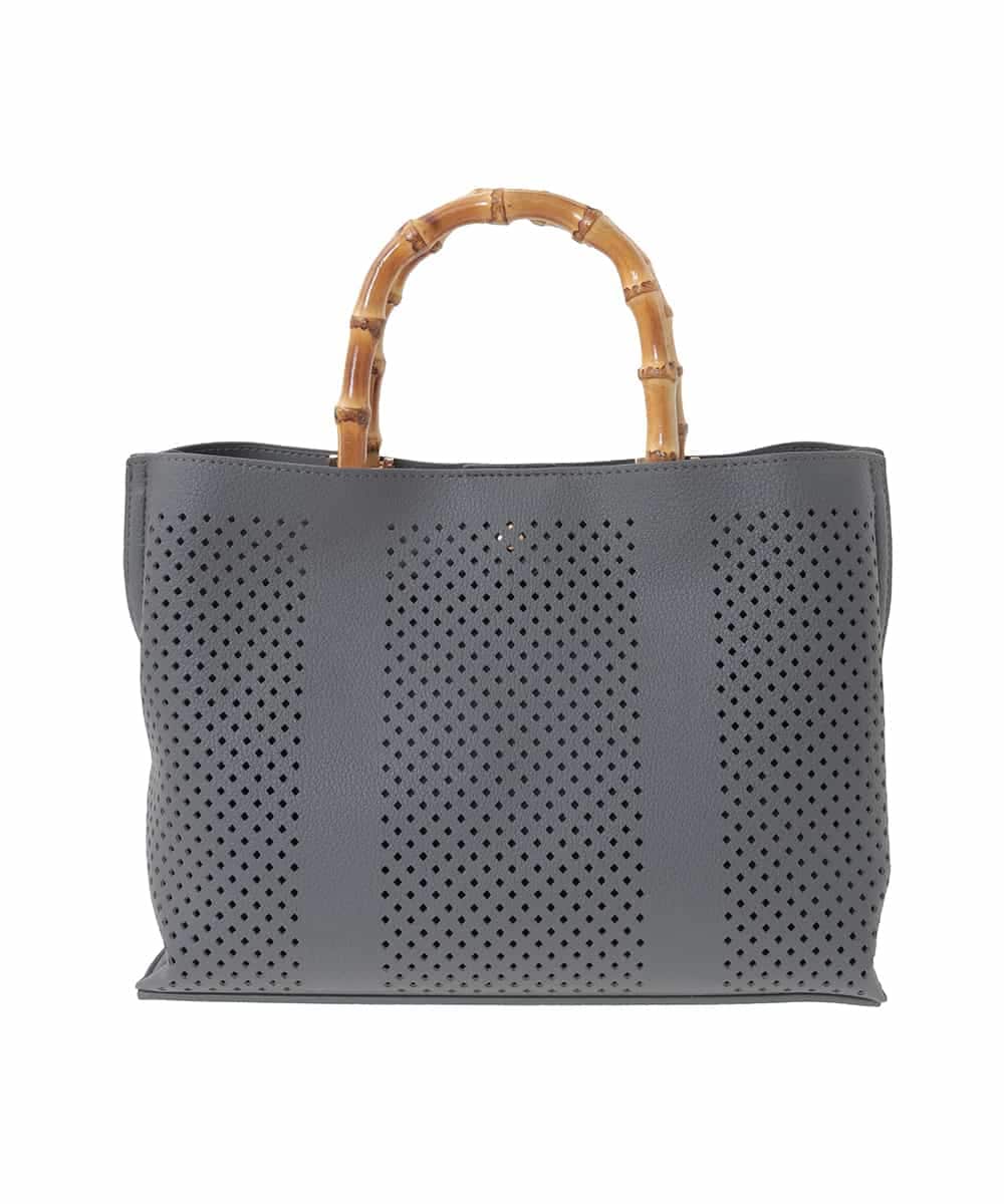 BPCGD34160 MK MICHEL KLEIN BAG(MK ミッシェルクラン バッグ) [2WAY]バンブーハンドルパンチングバッグ グレー
