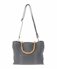 BPCGD34160 MK MICHEL KLEIN BAG(MK ミッシェルクラン バッグ) [2WAY]バンブーハンドルパンチングバッグ グレー