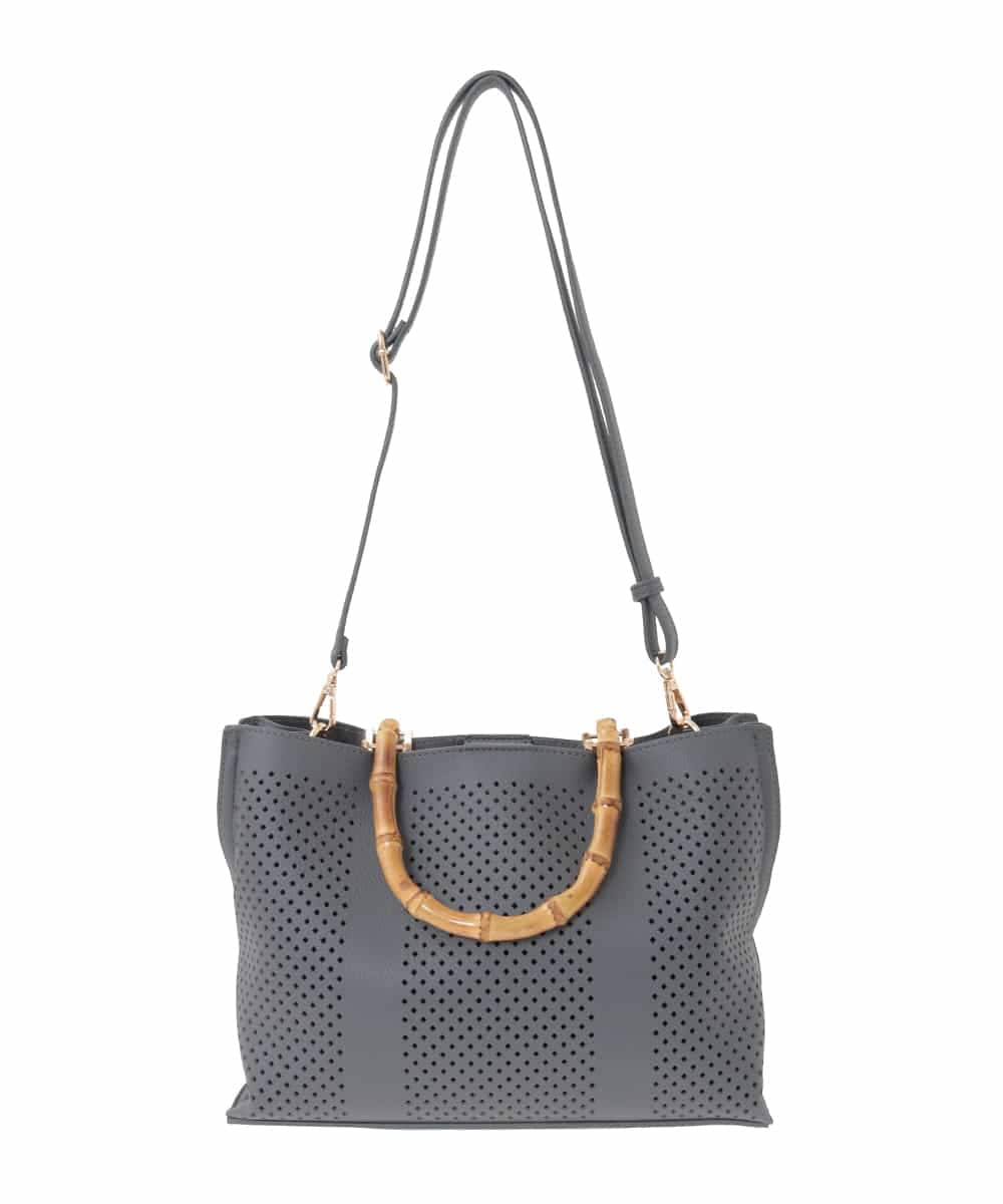 BPCGD34160 MK MICHEL KLEIN BAG(MK ミッシェルクラン バッグ) [2WAY]バンブーハンドルパンチングバッグ グレー