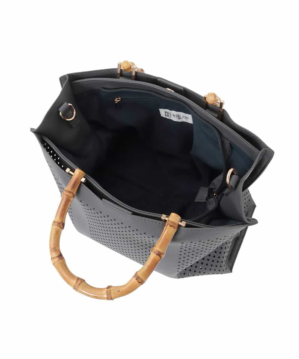 BPCGD34160 MK MICHEL KLEIN BAG(MK ミッシェルクラン バッグ) [2WAY]バンブーハンドルパンチングバッグ グレー