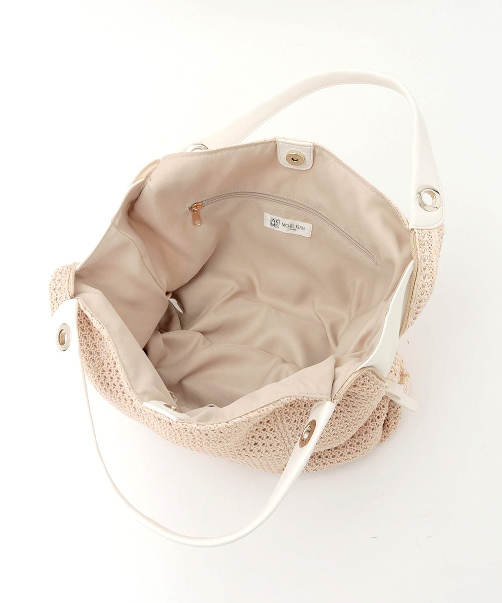 BPCGD42170 MK MICHEL KLEIN BAG(MK ミッシェルクラン バッグ) サイドファスナーメッシュデザイントートバッグ ベージュ