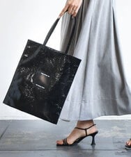BPCGD43130 MK MICHEL KLEIN BAG(MK ミッシェルクラン バッグ) [軽量/A4収納可]合成皮革シンプルロゴトートバッグ ブラック