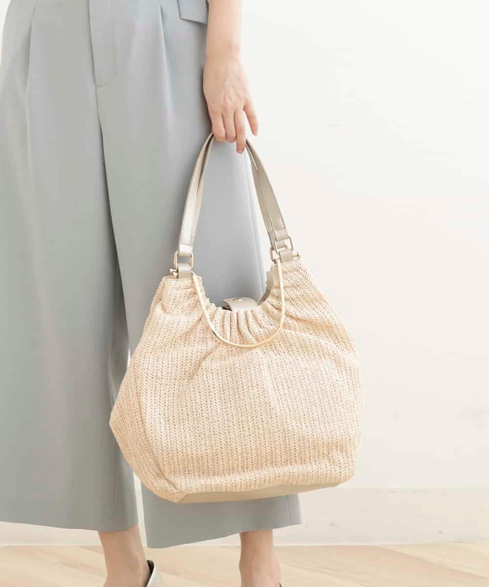 BPCGP31140 MK MICHEL KLEIN BAG(MK ミッシェルクラン バッグ) [3WAY]編みデザイントートバッグ アイボリー