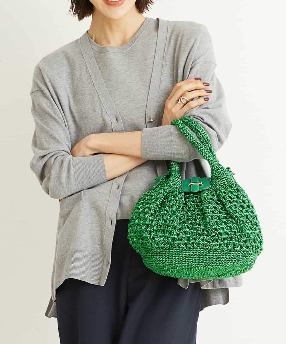 BPCGP38130 MK MICHEL KLEIN BAG(MK ミッシェルクラン バッグ) [2WAY]メッシュラメトートバッグ グリーン