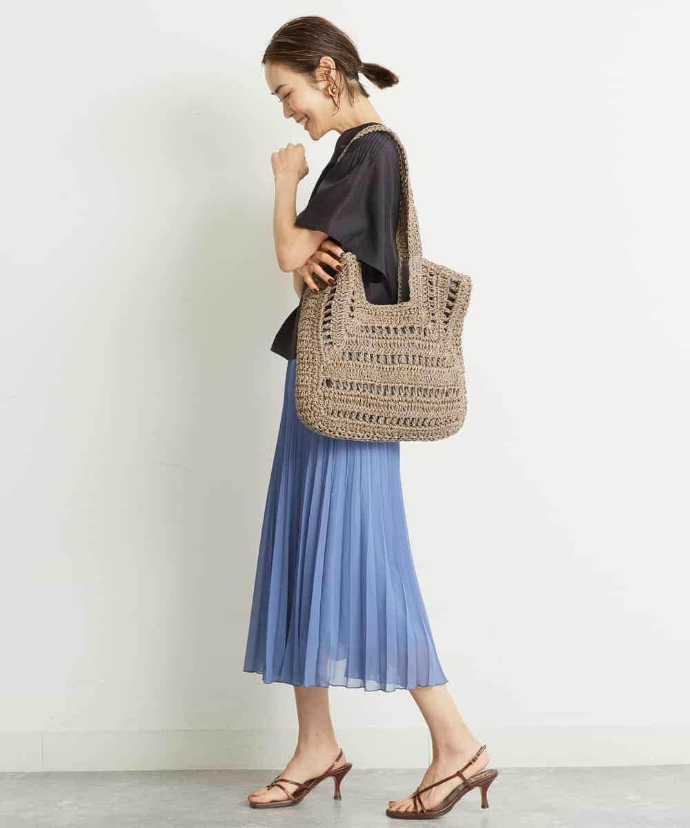 BPCGP42130 MK MICHEL KLEIN BAG(MK ミッシェルクラン バッグ) スクエアデザインメッシュバッグ モカ