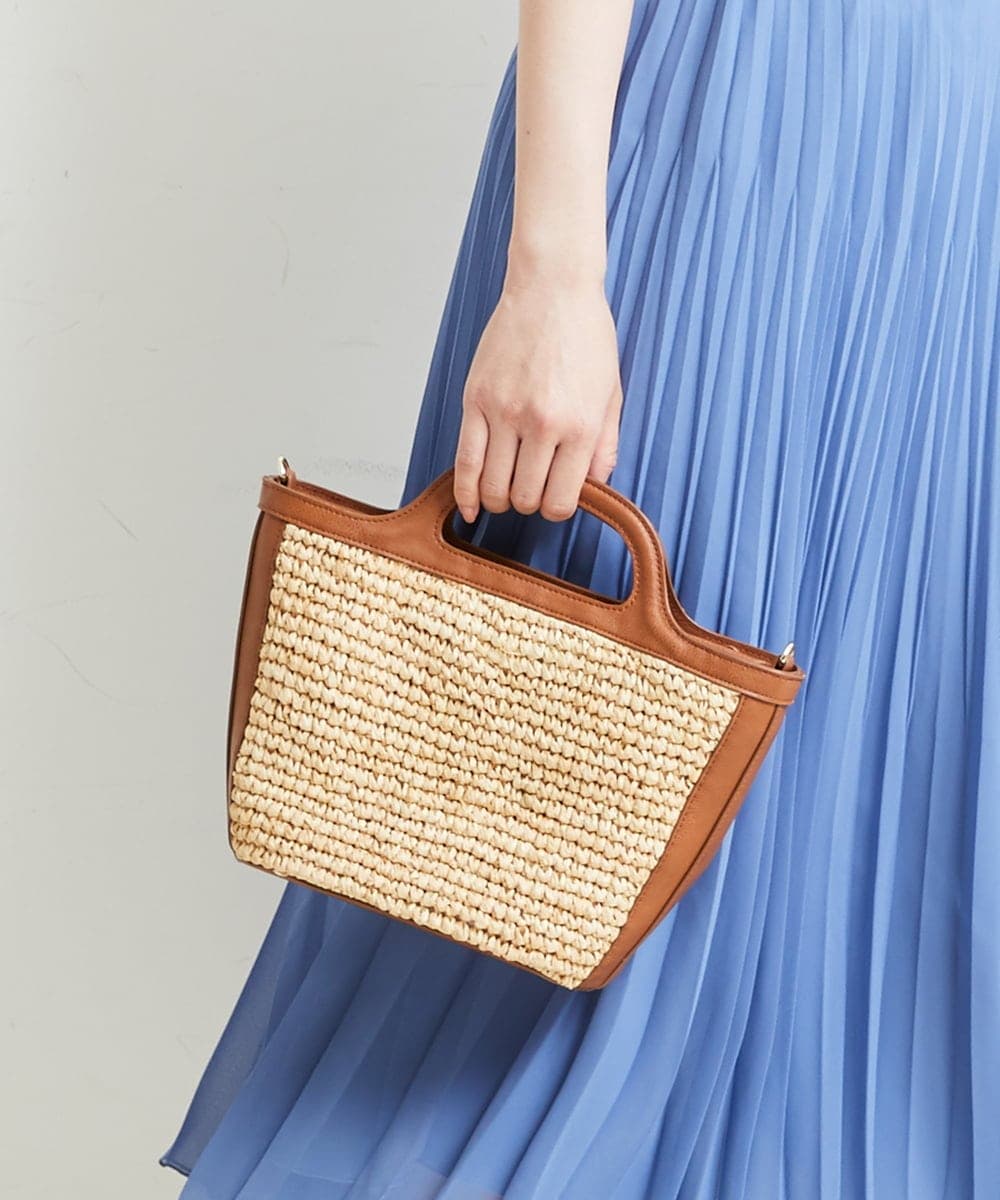 BPCGP53140 MK MICHEL KLEIN BAG(MK ミッシェルクラン バッグ) [3WAY]ラフィアミニバッグ ベージュ