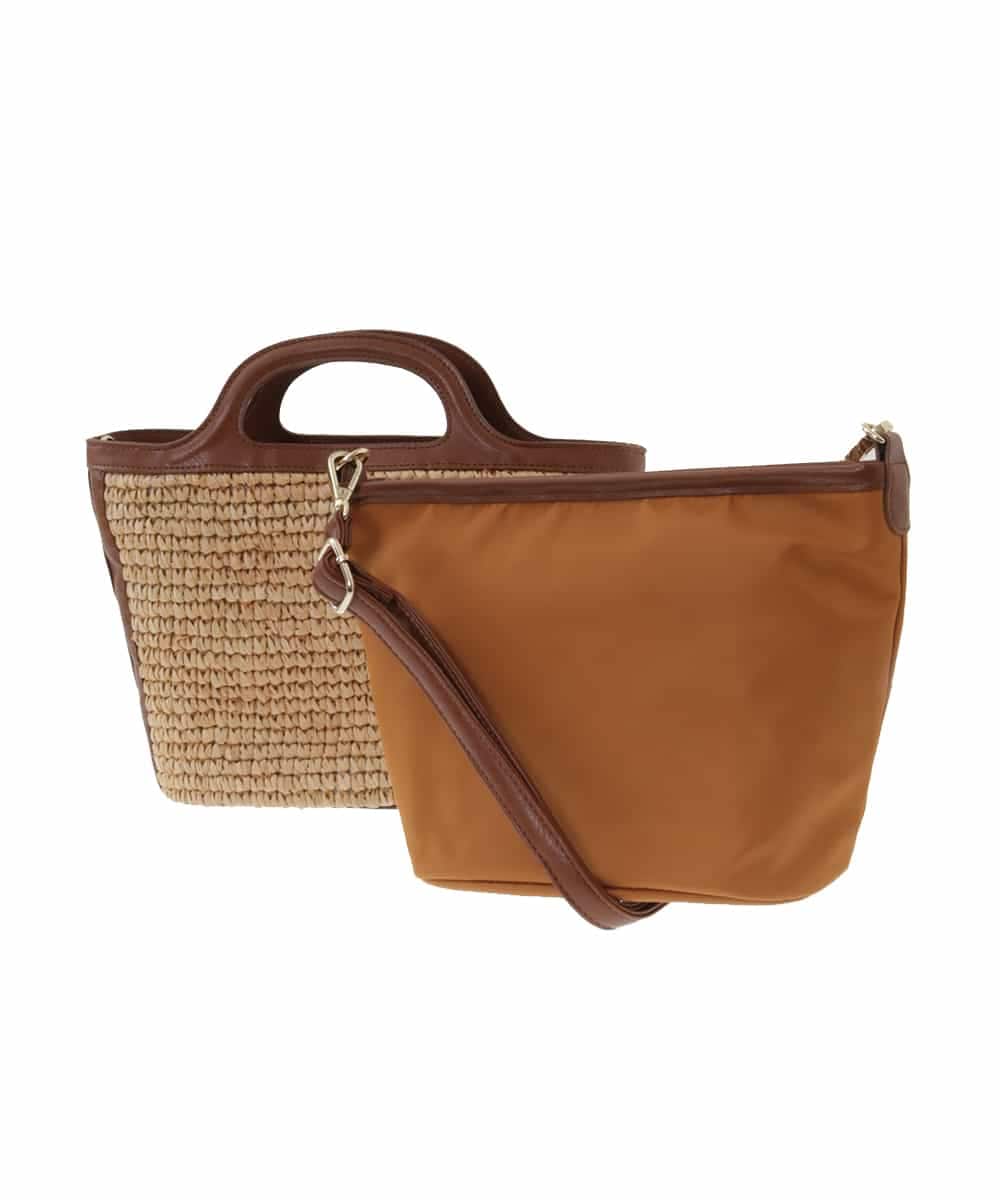 BPCGP53140 MK MICHEL KLEIN BAG(MK ミッシェルクラン バッグ) [3WAY]ラフィアミニバッグ ベージュ