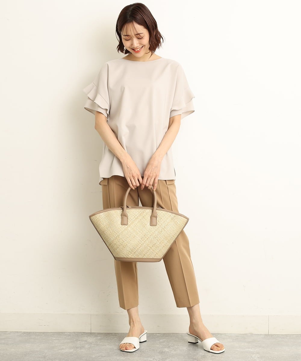 BPCGP54160 MK MICHEL KLEIN BAG(MK ミッシェルクラン バッグ) [インバッグ付き]扇型トートバッグ ベージュ