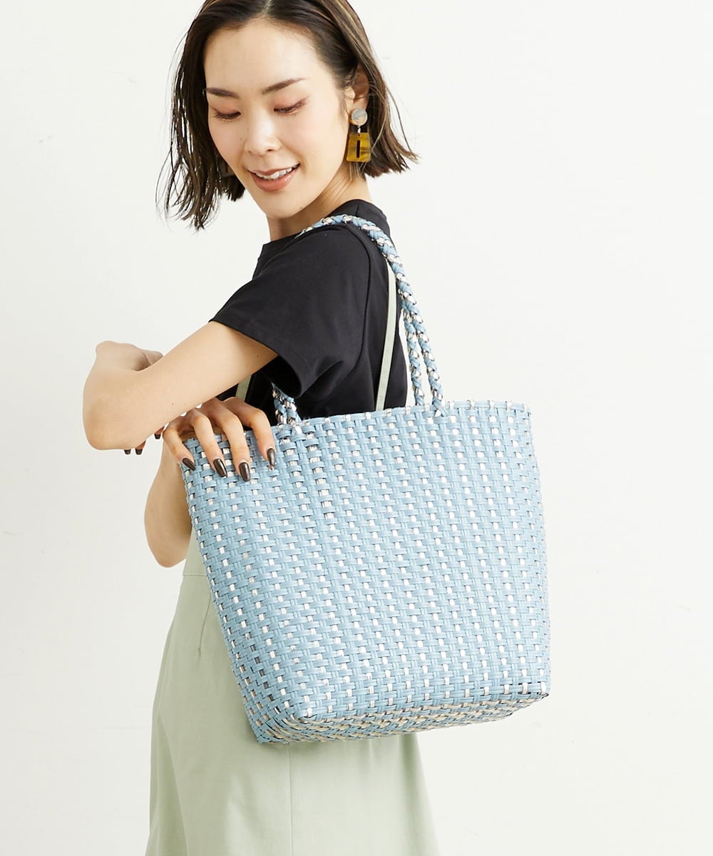 BPCGS42140 MK MICHEL KLEIN BAG(MK ミッシェルクラン バッグ) [巾着付き]メタルメッシュトートバッグ ライトブルー