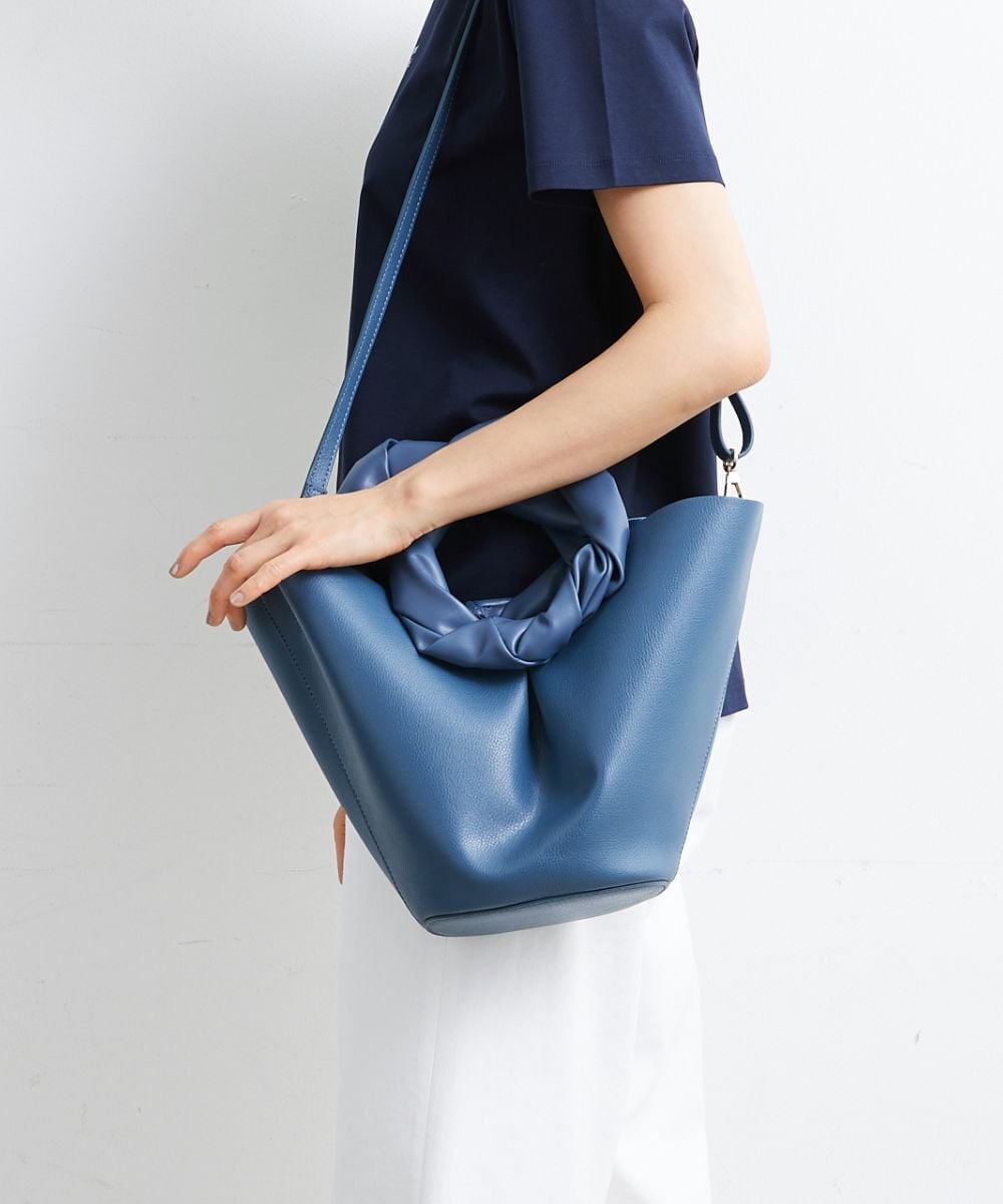 BPCGS57130 MK MICHEL KLEIN BAG(MK ミッシェルクラン バッグ) [2WAY]サークルハンドル合成皮革トートバッグ ブルー