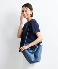 BPCGS57130 MK MICHEL KLEIN BAG(MK ミッシェルクラン バッグ) [2WAY]サークルハンドル合成皮革トートバッグ ブルー