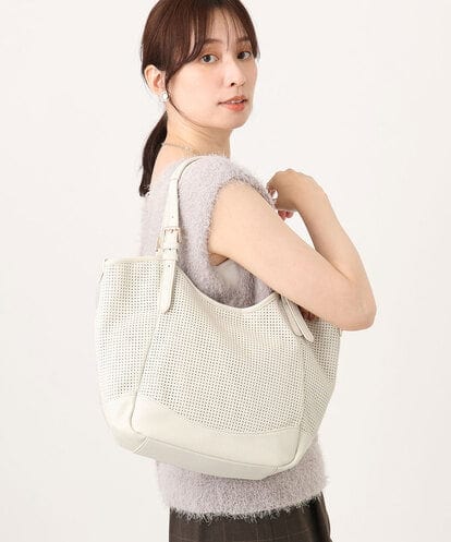 BPCJD61170 MK MICHEL KLEIN BAG [2WAY/500g以下の軽量]ベルトデザインパンチングトート