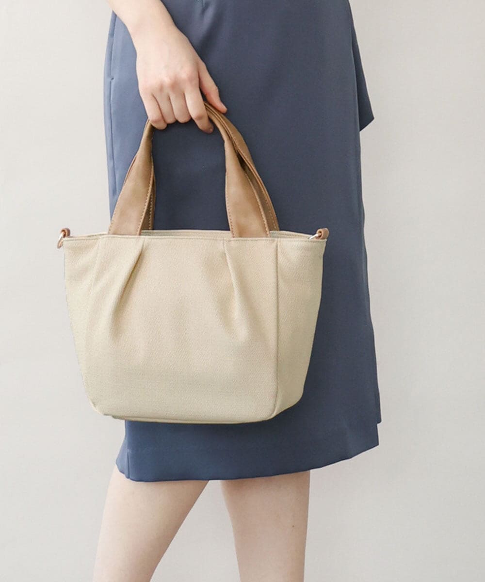 BPCJD62150 MK MICHEL KLEIN BAG(MK ミッシェルクラン バッグ) [2WAY/軽量]コンパクトオープンスクエアバッグ アイボリー×ブラウン
