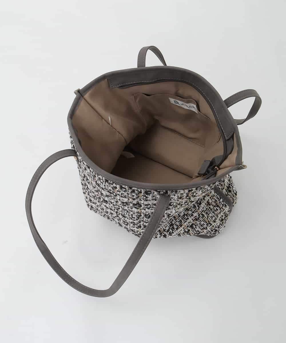 BPCJD74140 MK MICHEL KLEIN BAG(MK ミッシェルクラン バッグ) [軽量/A4収納可]ツイードデザイントートバッグ ブラック
