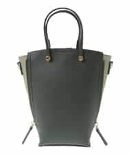 BPCJS81120 MK MICHEL KLEIN BAG(MK ミッシェルクラン バッグ) [2WAY・軽量]配色ガセットコンパクトバッグ ブラック×カーキ