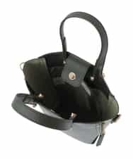 BPCJS81120 MK MICHEL KLEIN BAG(MK ミッシェルクラン バッグ) [2WAY・軽量]配色ガセットコンパクトバッグ ブラック×カーキ