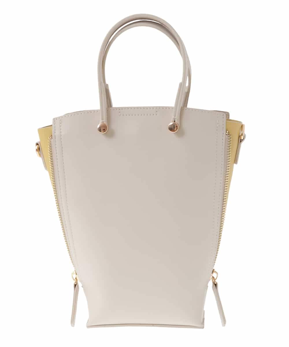 BPCJS81120 MK MICHEL KLEIN BAG(MK ミッシェルクラン バッグ) [2WAY・軽量]配色ガセットコンパクトバッグ ホワイト×アイボリー