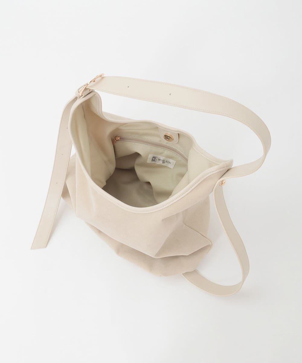 BPCLD93160 MK MICHEL KLEIN BAG(MK ミッシェルクラン バッグ) [軽量/ハンドル調整可能]スエード調ワンハンドルホーボーバッグ アイボリー