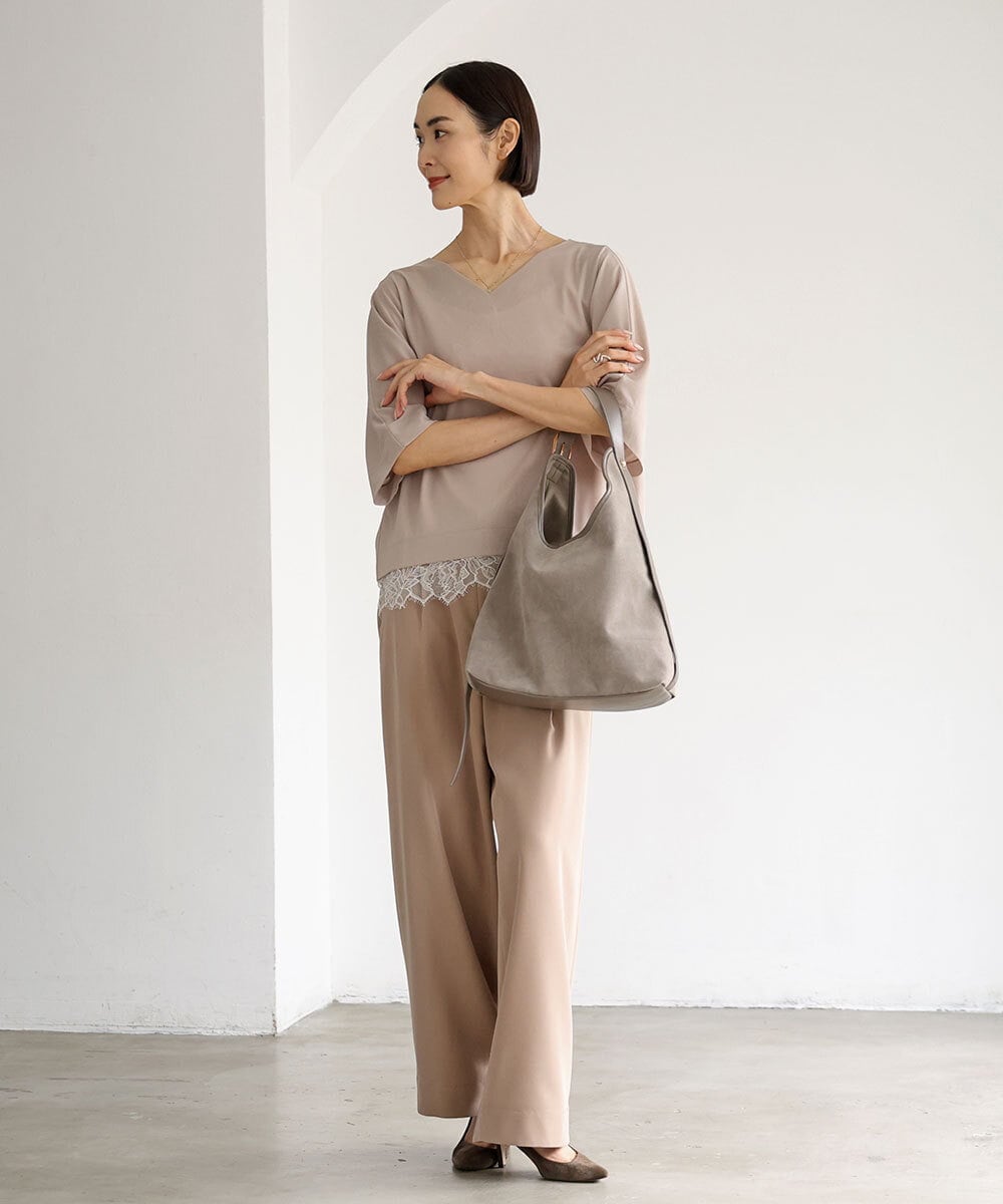 BPCLD93160 MK MICHEL KLEIN BAG(MK ミッシェルクラン バッグ) [軽量/ハンドル調整可能]スエード調ワンハンドルホーボーバッグ アイボリー
