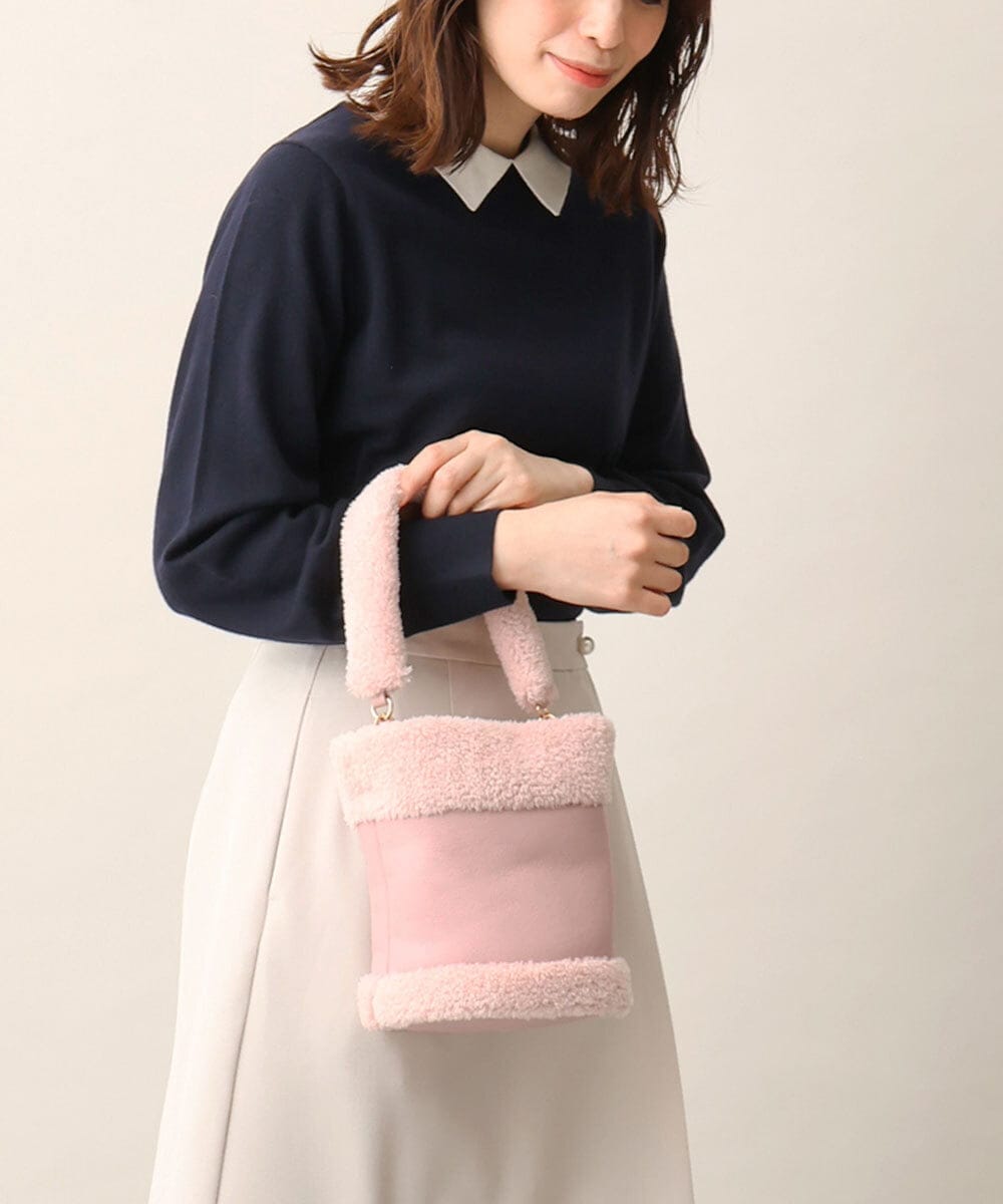 BPCLV91150 MK MICHEL KLEIN BAG(MK ミッシェルクラン バッグ) [2WAY]合成皮革ミニバケツバッグ ピンク
