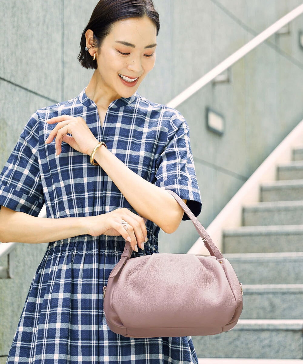 BPKAG09290 MK MICHEL KLEIN BAG(MK ミッシェルクラン バッグ) [2WAY]ベルトハンドルタックデザイントート ピンク