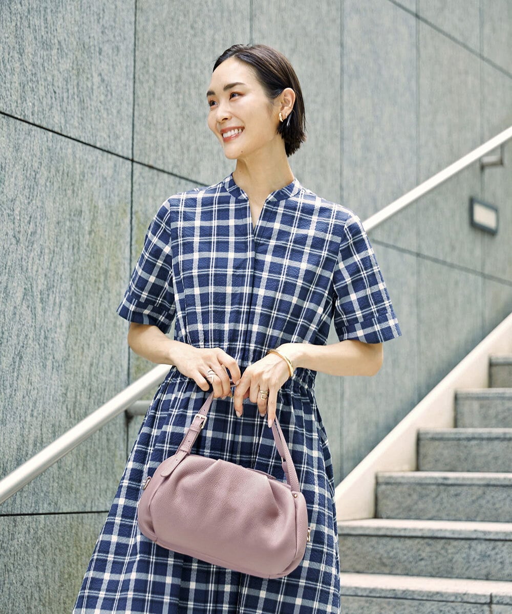 BPKAG09290 MK MICHEL KLEIN BAG(MK ミッシェルクラン バッグ) [2WAY]ベルトハンドルタックデザイントート ピンク