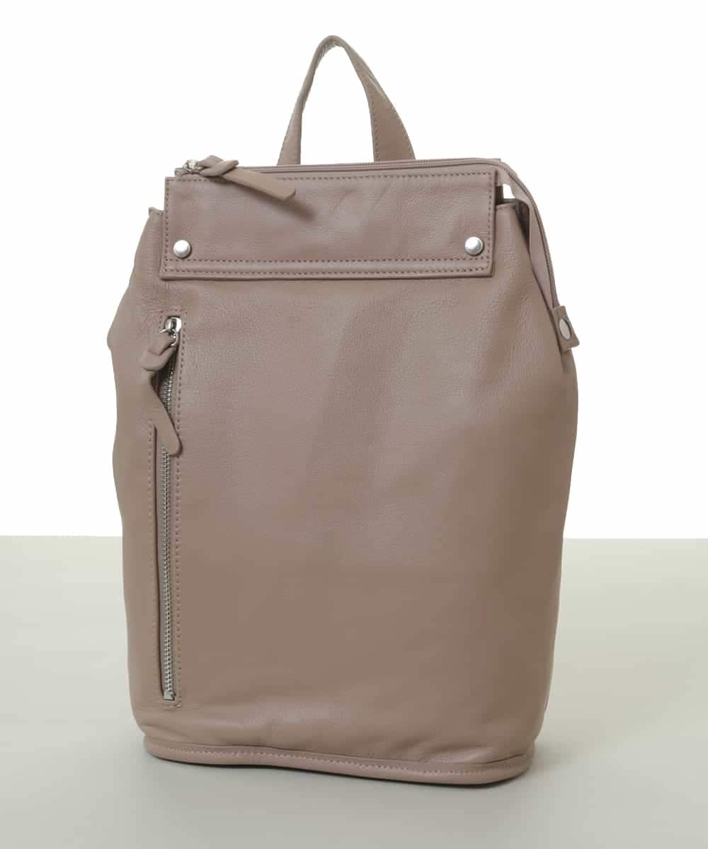 BPKAV02280 MK MICHEL KLEIN BAG(MK ミッシェルクラン バッグ) [A4収納可]レザースクエアデザインリュック ベージュ