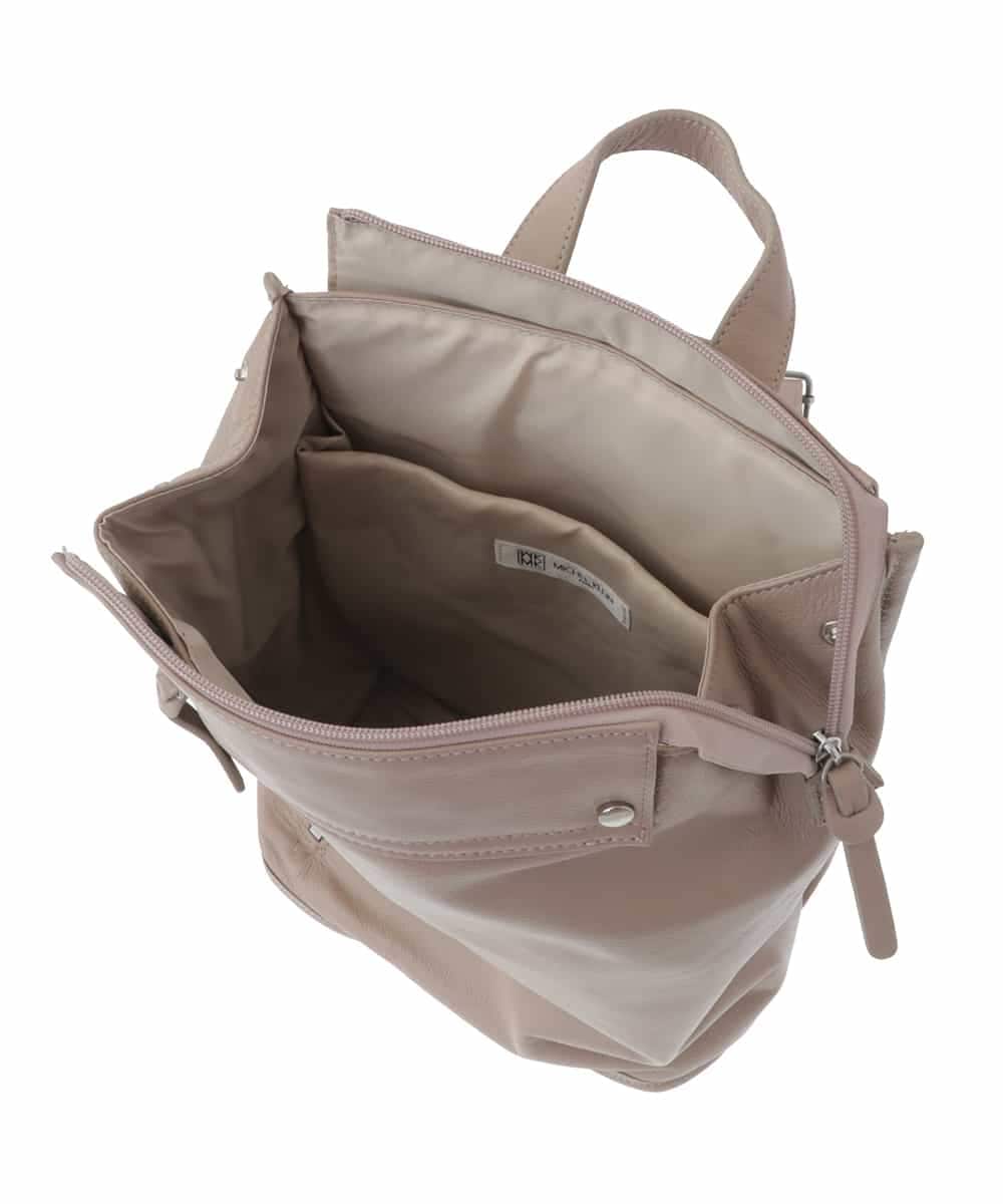 BPKAV02280 MK MICHEL KLEIN BAG(MK ミッシェルクラン バッグ) [A4収納可]レザースクエアデザインリュック ベージュ