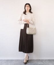 BPKGD01260 MK MICHEL KLEIN BAG(MK ミッシェルクラン バッグ) [2WAY]ギャザーポイント牛革ワンハンドルバッグ ライトグレー