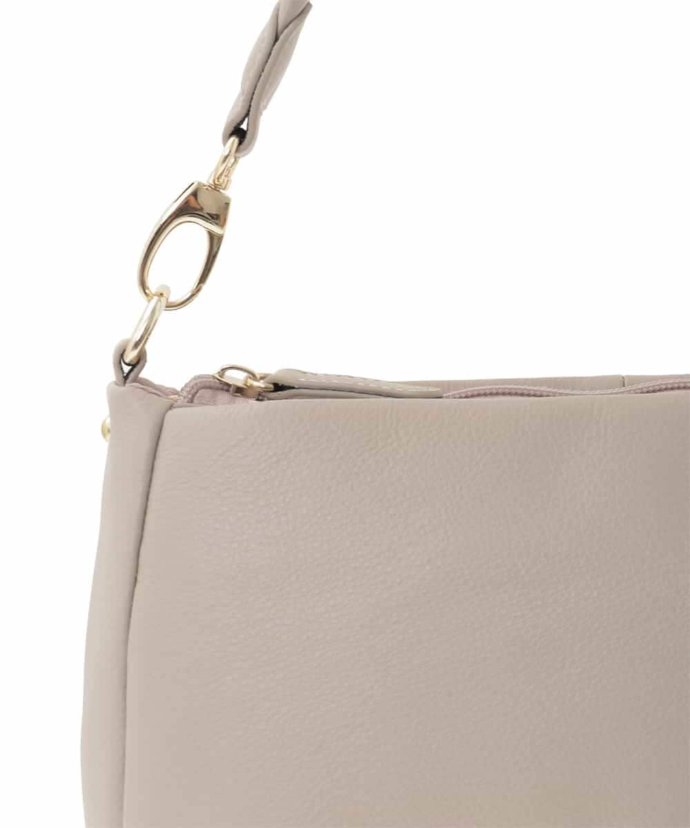BPKGD01260 MK MICHEL KLEIN BAG(MK ミッシェルクラン バッグ) [2WAY]ギャザーポイント牛革ワンハンドルバッグ ライトグレー
