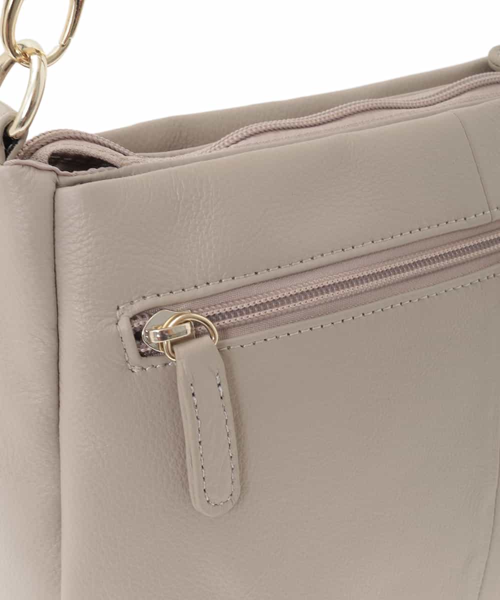 BPKGD01260 MK MICHEL KLEIN BAG(MK ミッシェルクラン バッグ) [2WAY]ギャザーポイント牛革ワンハンドルバッグ ライトグレー
