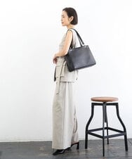 BPKGD04300 MK MICHEL KLEIN BAG(MK ミッシェルクラン バッグ) [2WAY/A4収納可]メタルポイント牛革トートバッグ ブラウン
