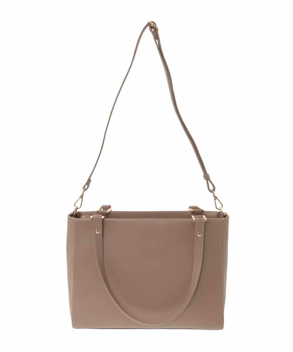 BPKGD04300 MK MICHEL KLEIN BAG(MK ミッシェルクラン バッグ) [2WAY/A4収納可]メタルポイント牛革トートバッグ ブラウン