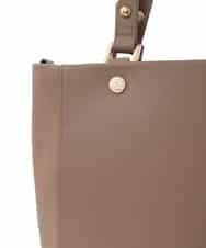 BPKGD04300 MK MICHEL KLEIN BAG(MK ミッシェルクラン バッグ) [2WAY/A4収納可]メタルポイント牛革トートバッグ ブラウン