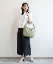 BPKGD28280 MK MICHEL KLEIN BAG(MK ミッシェルクラン バッグ) [2WAY]タックデザイン牛革ショルダーバッグ グリーン
