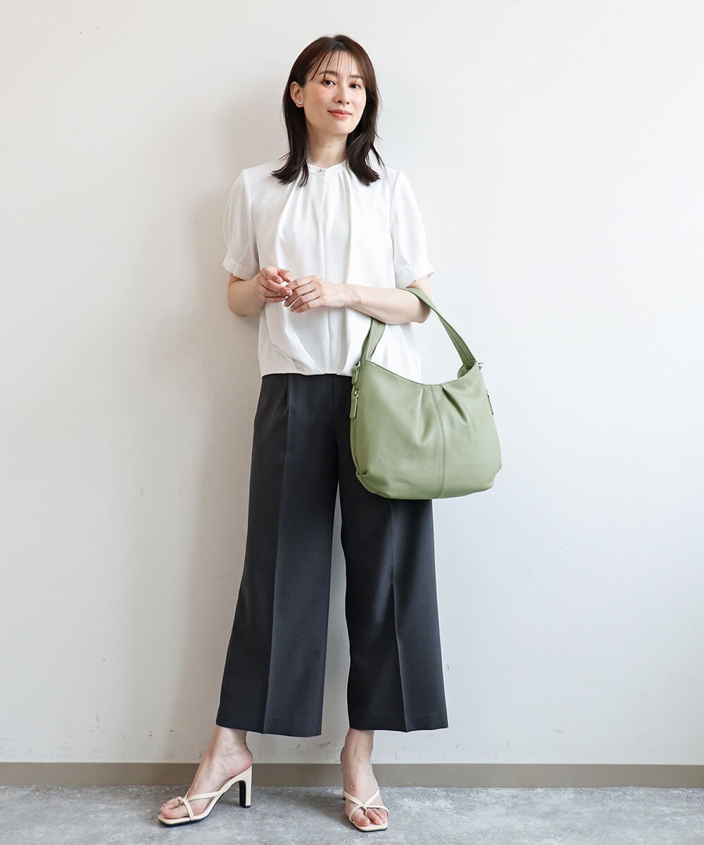 BPKGD28280 MK MICHEL KLEIN BAG(MK ミッシェルクラン バッグ) [2WAY]タックデザイン牛革ショルダーバッグ グリーン