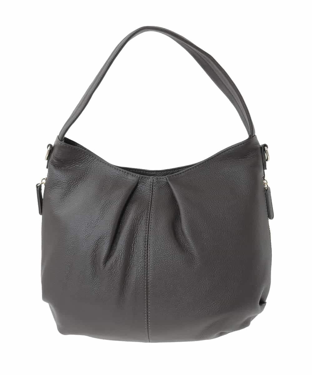 BPKGD28280 MK MICHEL KLEIN BAG(MK ミッシェルクラン バッグ) [2WAY]タックデザイン牛革ショルダーバッグ ダークグレー