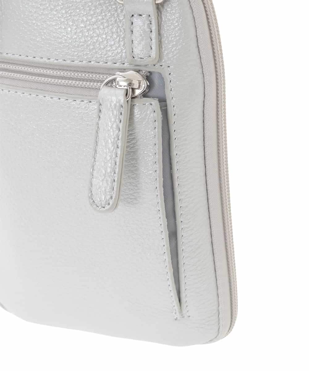 BPKGD30165 MK MICHEL KLEIN BAG(MK ミッシェルクラン バッグ) [軽量]牛革ショルダーウォレットバッグ シルバー