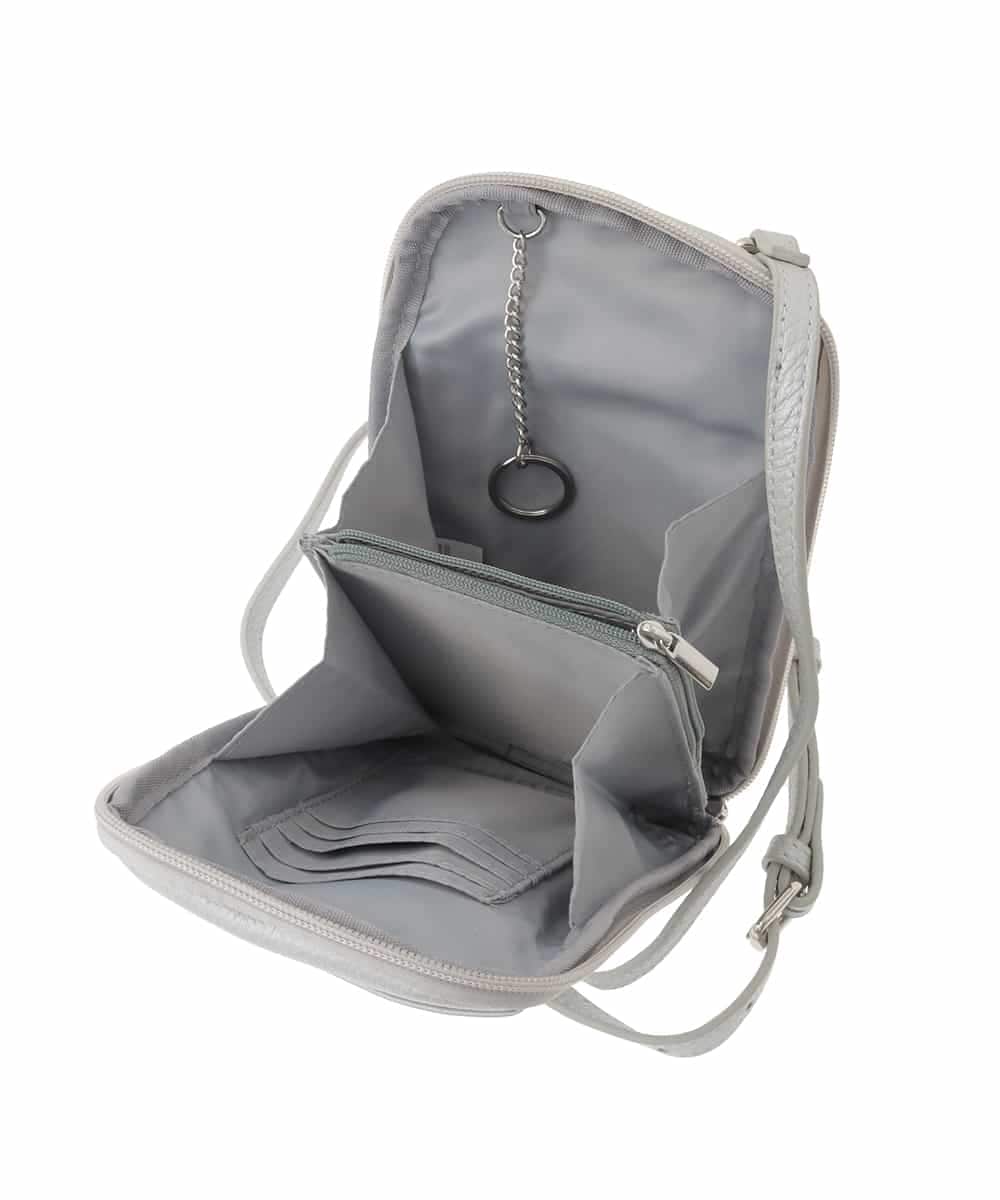 BPKGD30165 MK MICHEL KLEIN BAG(MK ミッシェルクラン バッグ) [軽量]牛革ショルダーウォレットバッグ シルバー