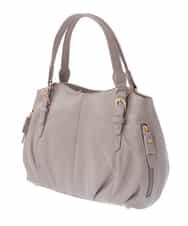 BPKGV03260 MK MICHEL KLEIN BAG(MK ミッシェルクラン バッグ) [2WAY]ベルトアクセントラウンドレザートートバッグ ピンク