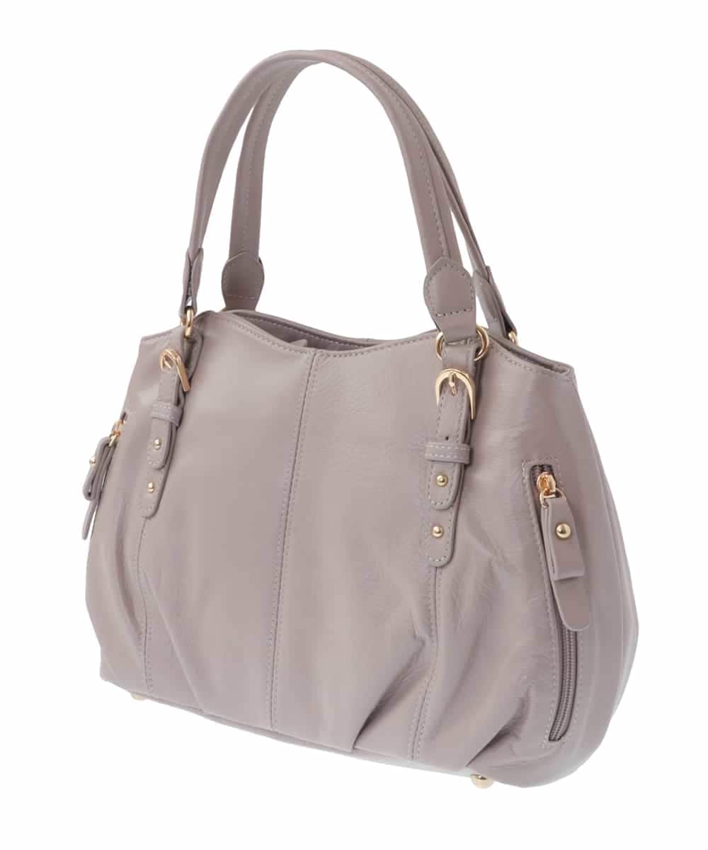 BPKGV03260 MK MICHEL KLEIN BAG(MK ミッシェルクラン バッグ) [2WAY]ベルトアクセントラウンドレザートートバッグ ピンク