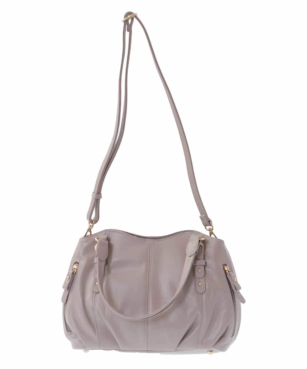 BPKGV03260 MK MICHEL KLEIN BAG(MK ミッシェルクラン バッグ) [2WAY]ベルトアクセントラウンドレザートートバッグ ピンク